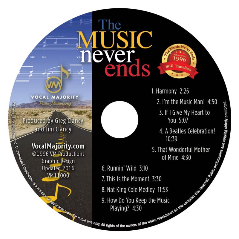 The Music Never Ends – Vocal Majority